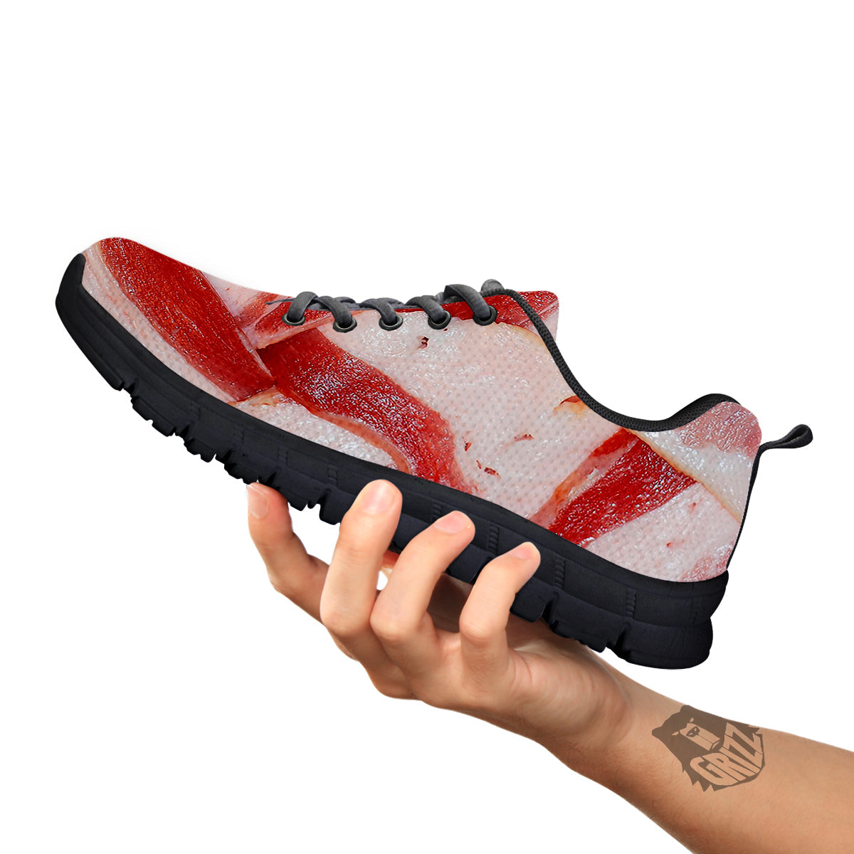 Bacon Weaving Print Black Sneaker-grizzshop