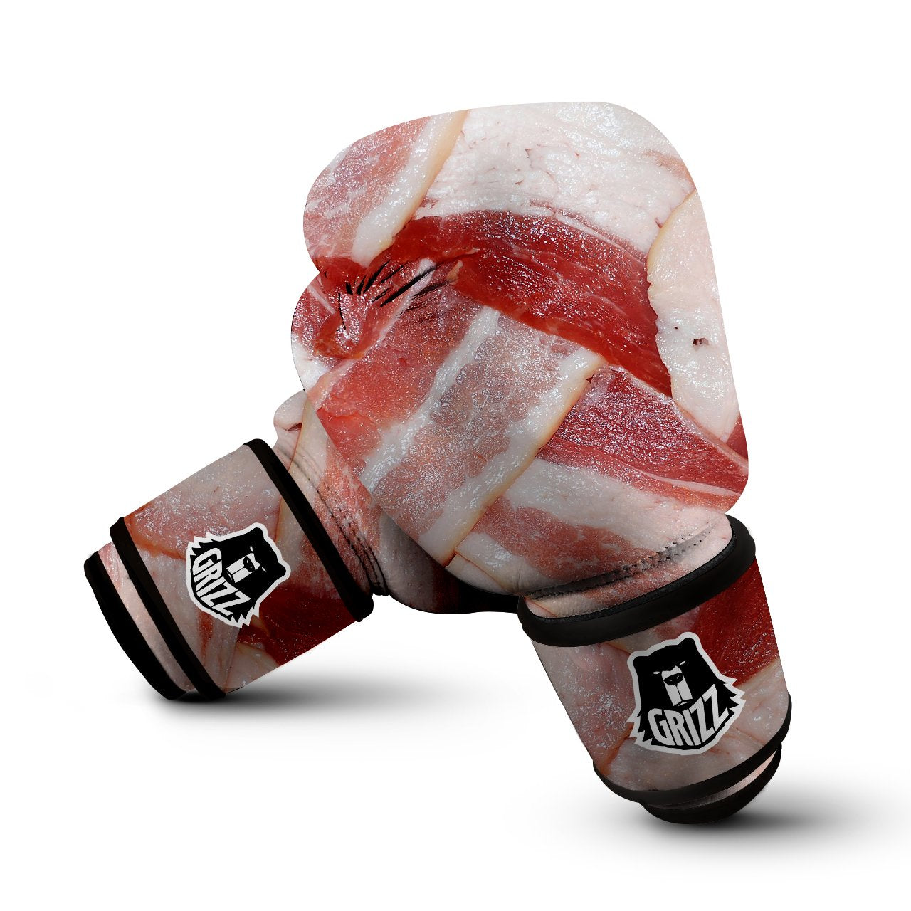 Bacon Weaving Print Boxing Gloves-grizzshop