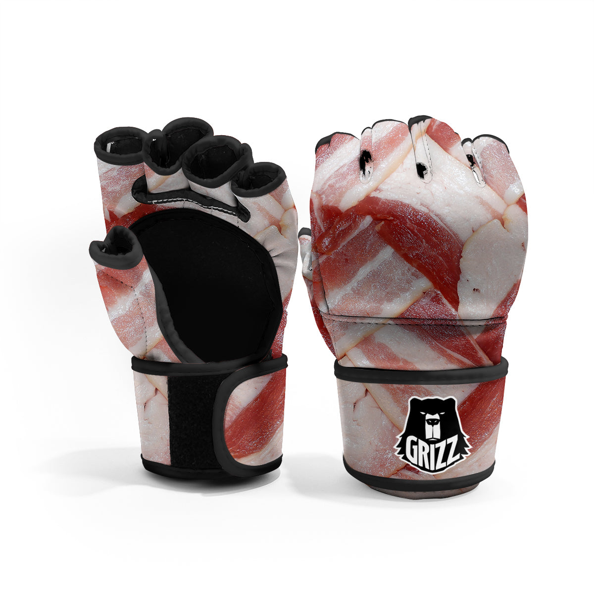 Bacon Weaving Print MMA Gloves-grizzshop