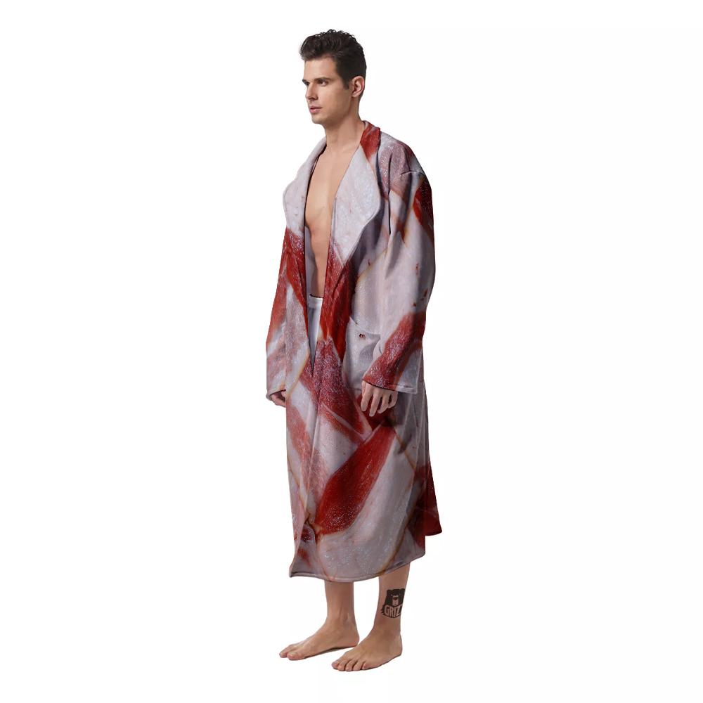 Bacon Weaving Print Men's Robe-grizzshop