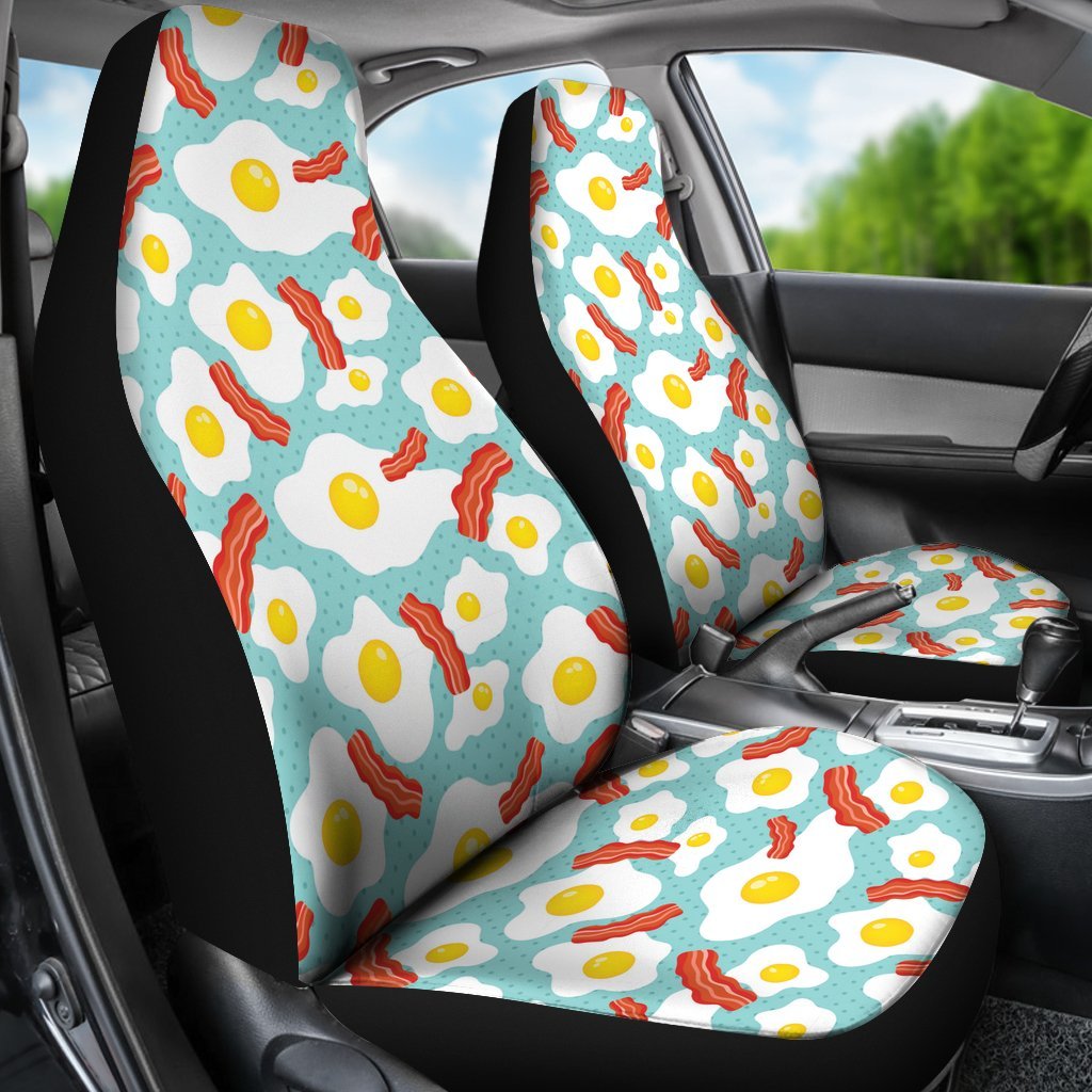 Bacon Egg Pattern Print Universal Fit Car Seat Cover-grizzshop