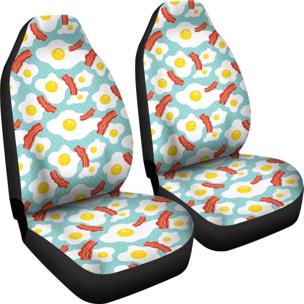 Bacon Egg Pattern Print Universal Fit Car Seat Cover-grizzshop