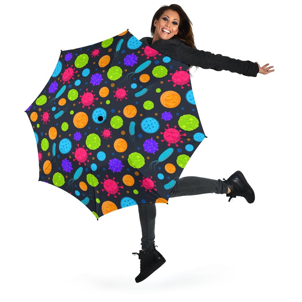 Bacteria Virus Pattern Print Automatic Foldable Umbrella-grizzshop