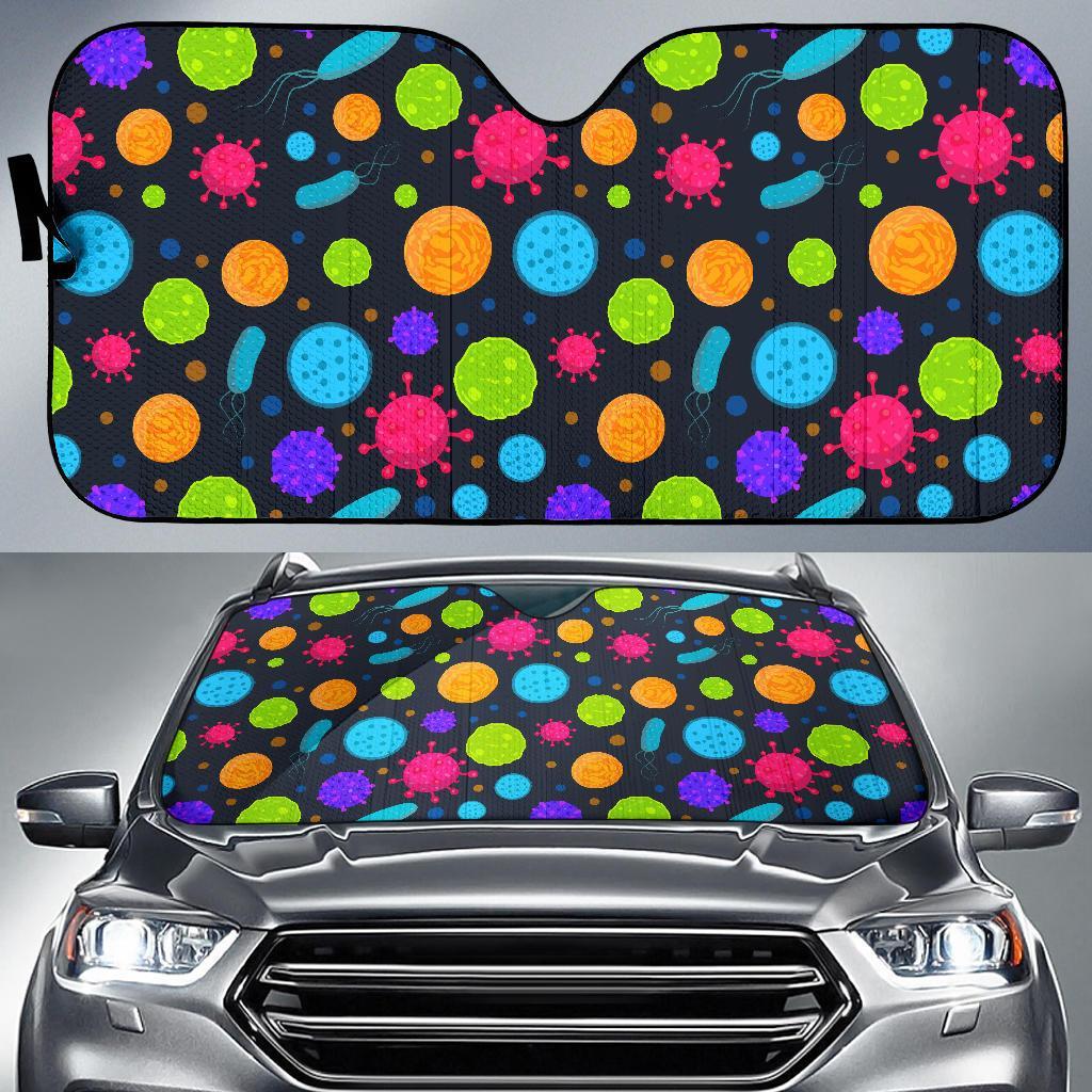 Bacteria Virus Pattern Print Car Sun Shade-grizzshop