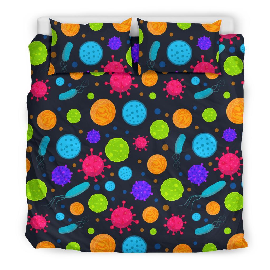 Bacteria Virus Pattern Print Duvet Cover Bedding Set-grizzshop