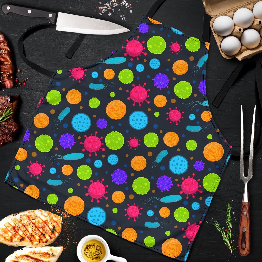 Bacteria Virus Pattern Print Men's Apron-grizzshop
