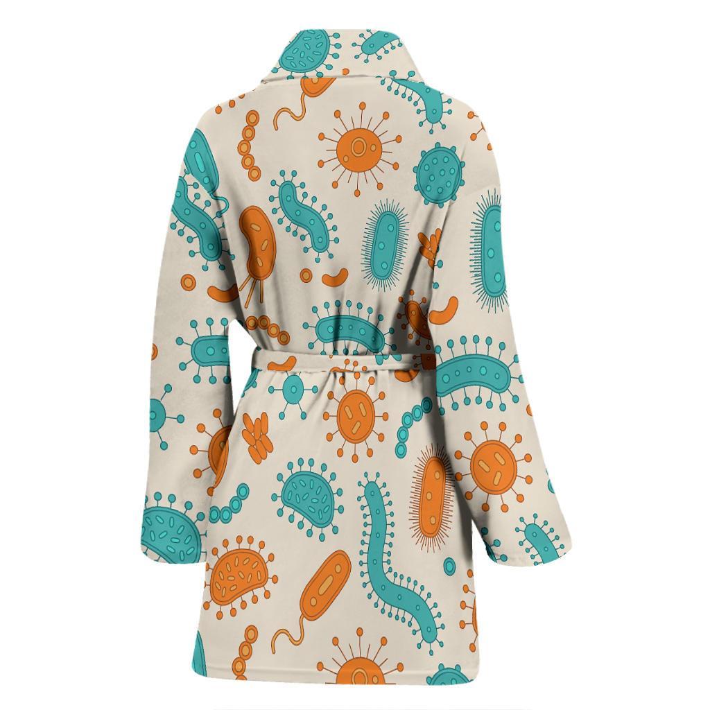 Bacteria Virus Print Pattern Women Long Robe-grizzshop