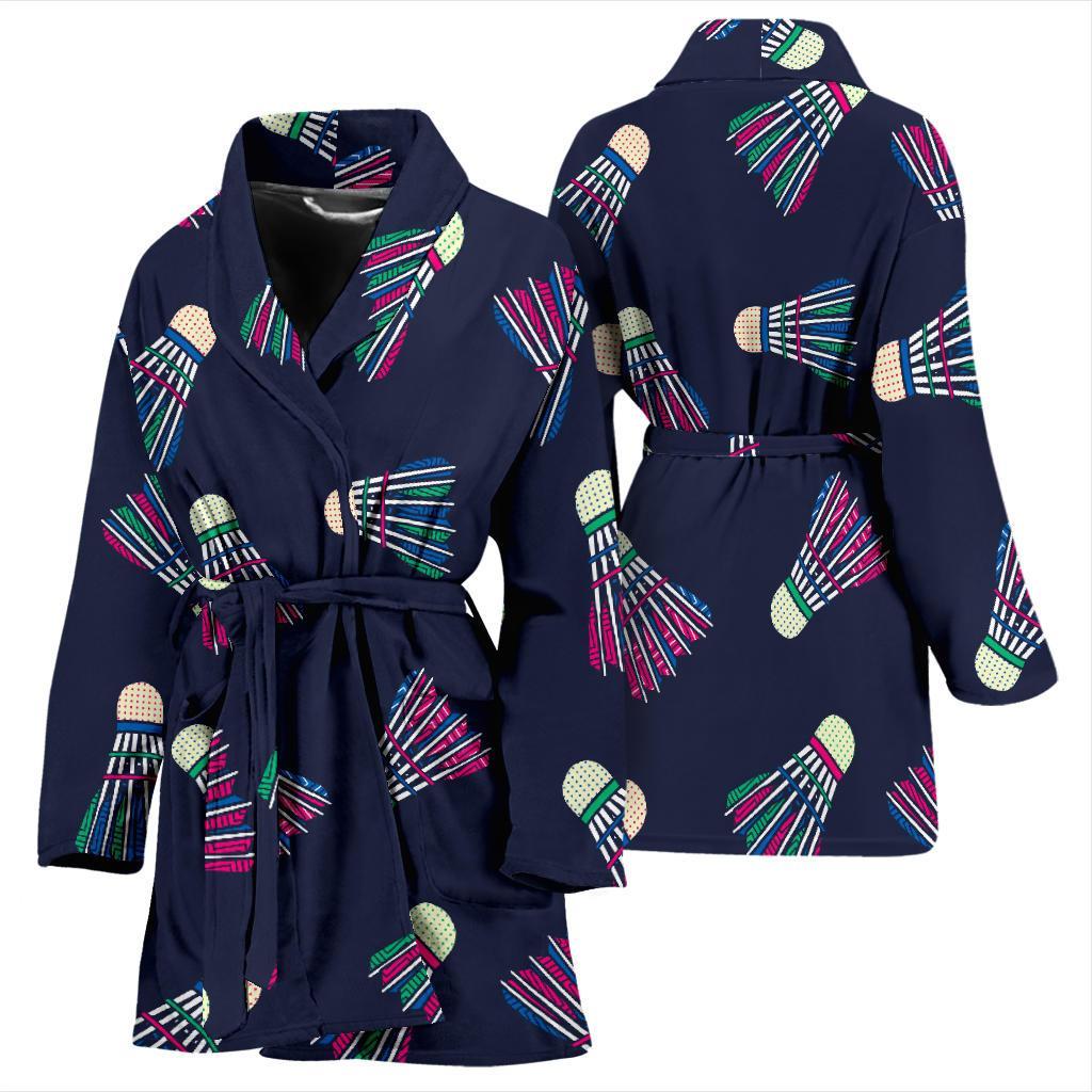 Badminton Ball Pattern Print Women Long Robe-grizzshop