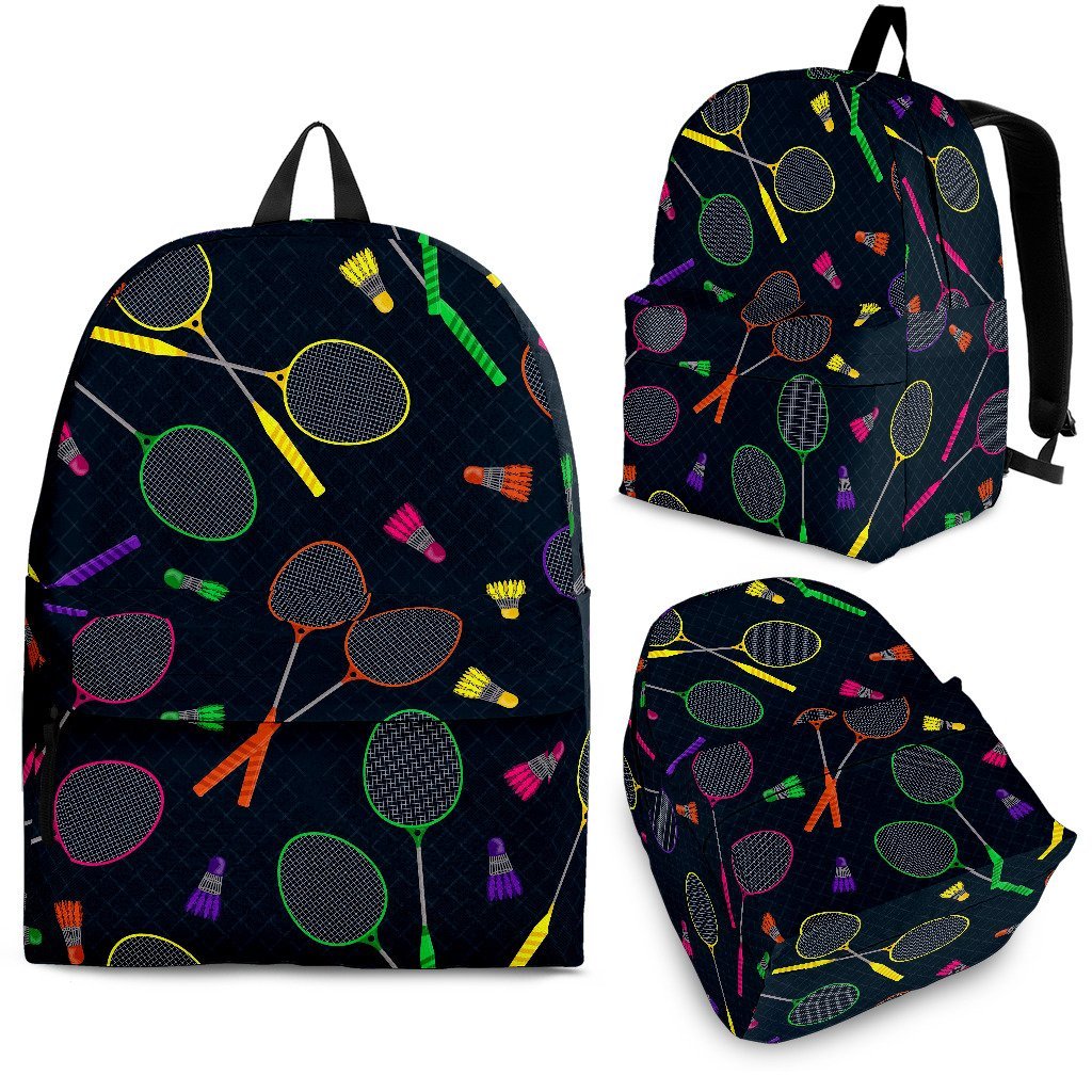 Badminton Colorful Pattern Print Backpack-grizzshop