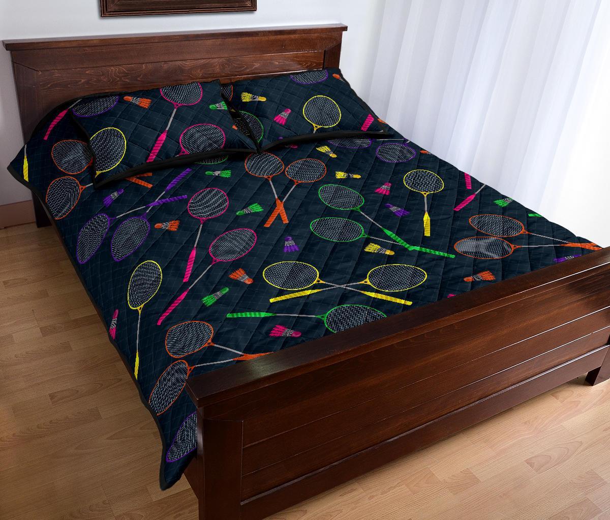 Badminton Colorful Pattern Print Bed Set Quilt-grizzshop