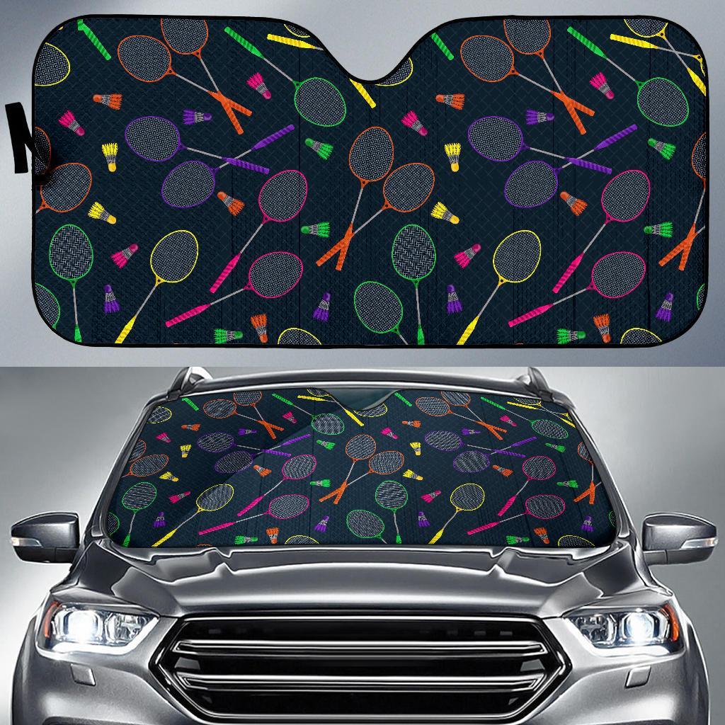Badminton Colorful Pattern Print Car Sun Shade-grizzshop