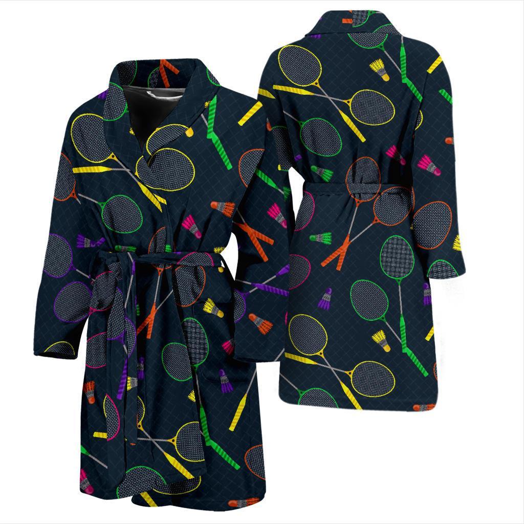 Badminton Colorful Pattern Print Men Long Robe-grizzshop