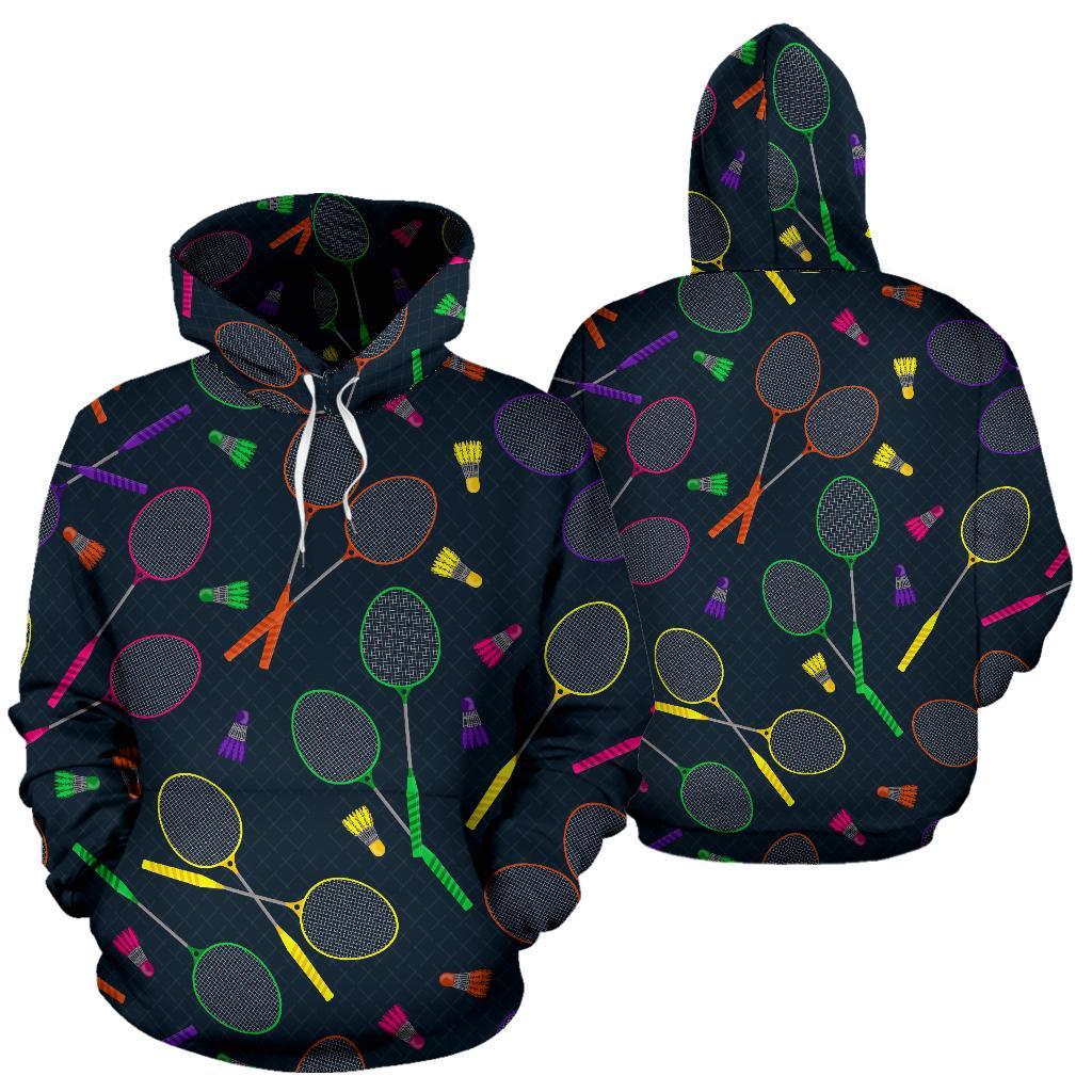 Badminton Colorful Pattern Print Women Men Pullover Hoodie-grizzshop