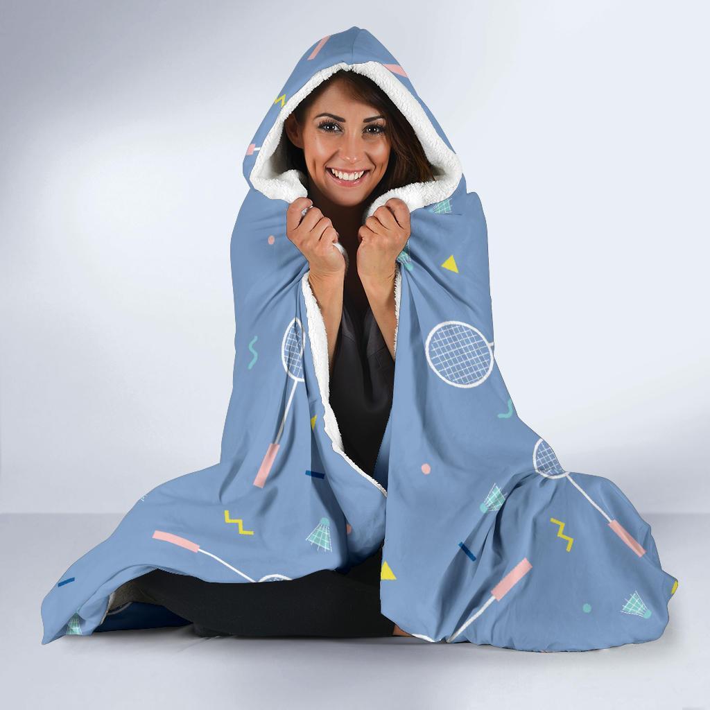 Badminton Cute Print Pattern Hooded Blanket-grizzshop