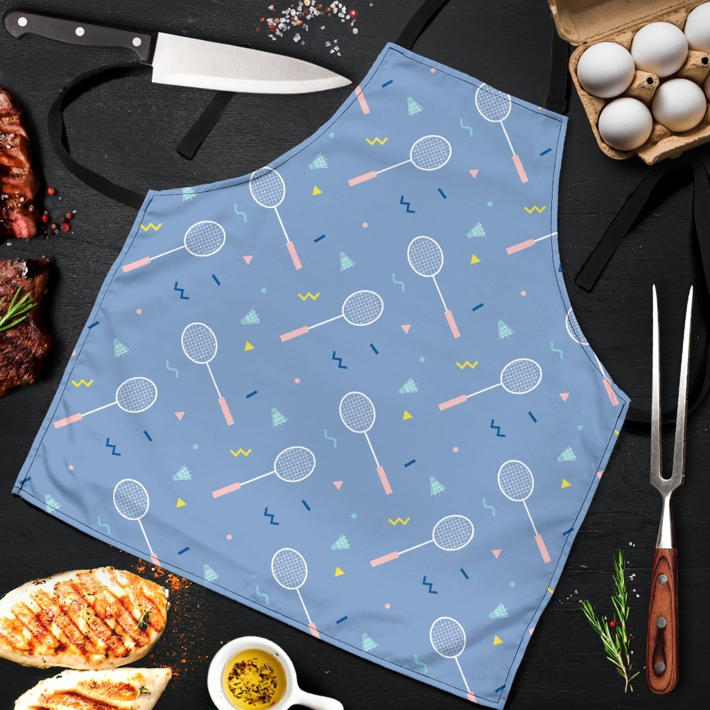 Badminton Cute Print Pattern Men's Apron-grizzshop