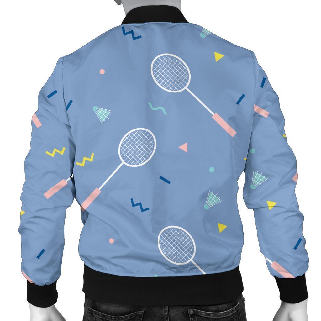 Badminton Cute Print Pattern Men's Bomber Jacket-grizzshop