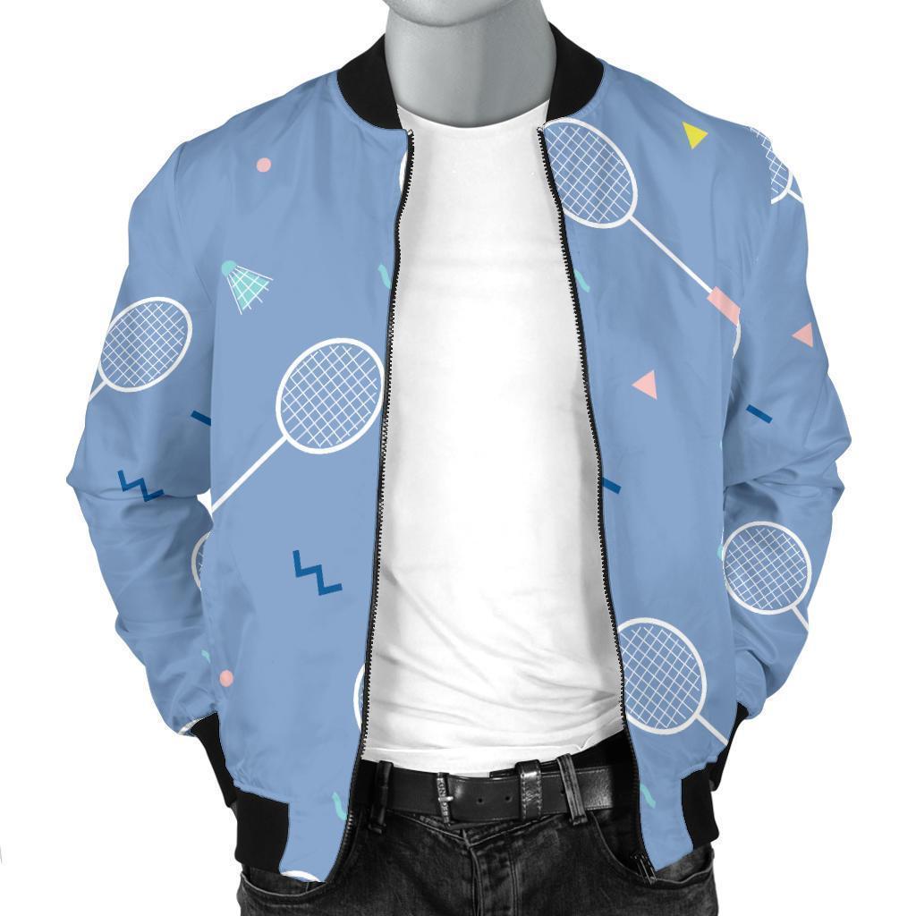 Badminton Cute Print Pattern Men's Bomber Jacket-grizzshop