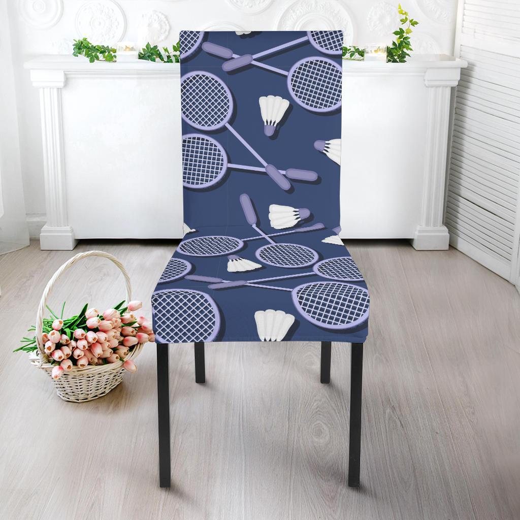 Badminton Pattern Print Chair Cover-grizzshop