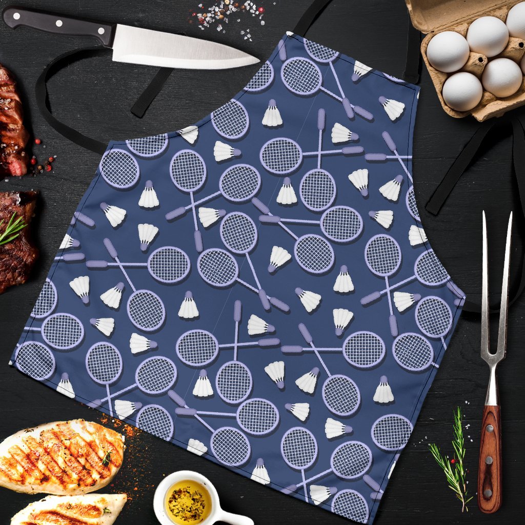 Badminton Pattern Print Men's Apron-grizzshop