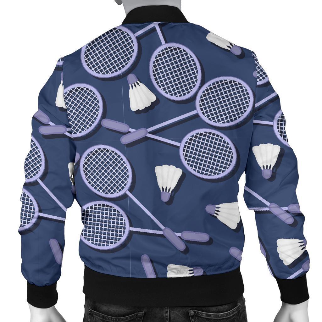 Badminton Pattern Print Men's Bomber Jacket-grizzshop