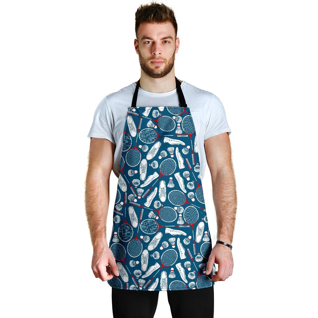 Badminton Print Pattern Men's Apron-grizzshop