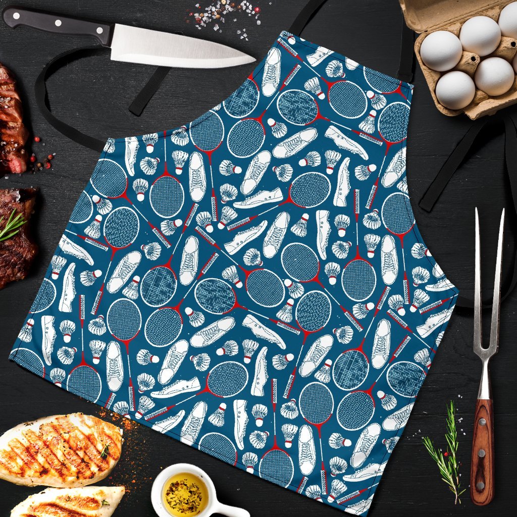 Badminton Print Pattern Men's Apron-grizzshop