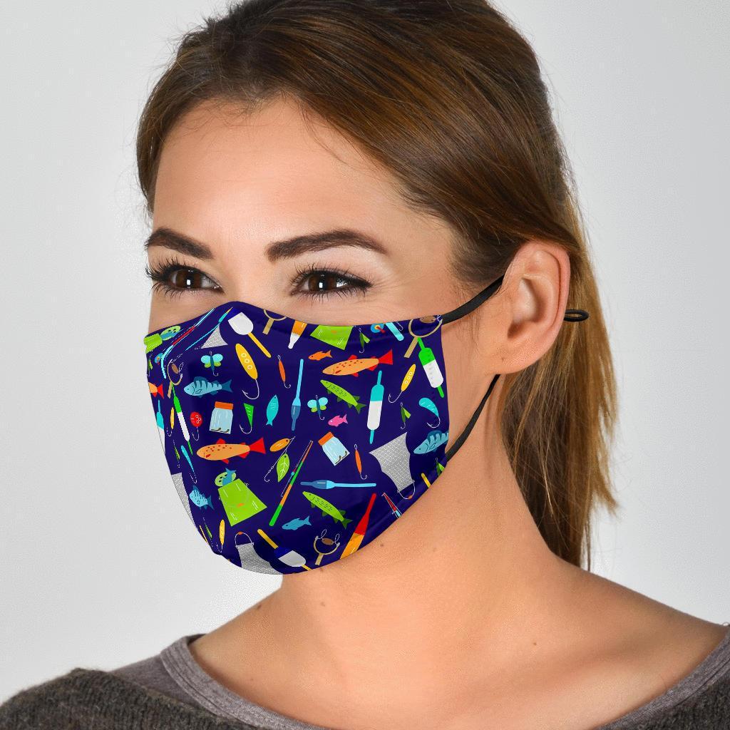 Bait Bass Fishing Print Pattern Face Mask-grizzshop