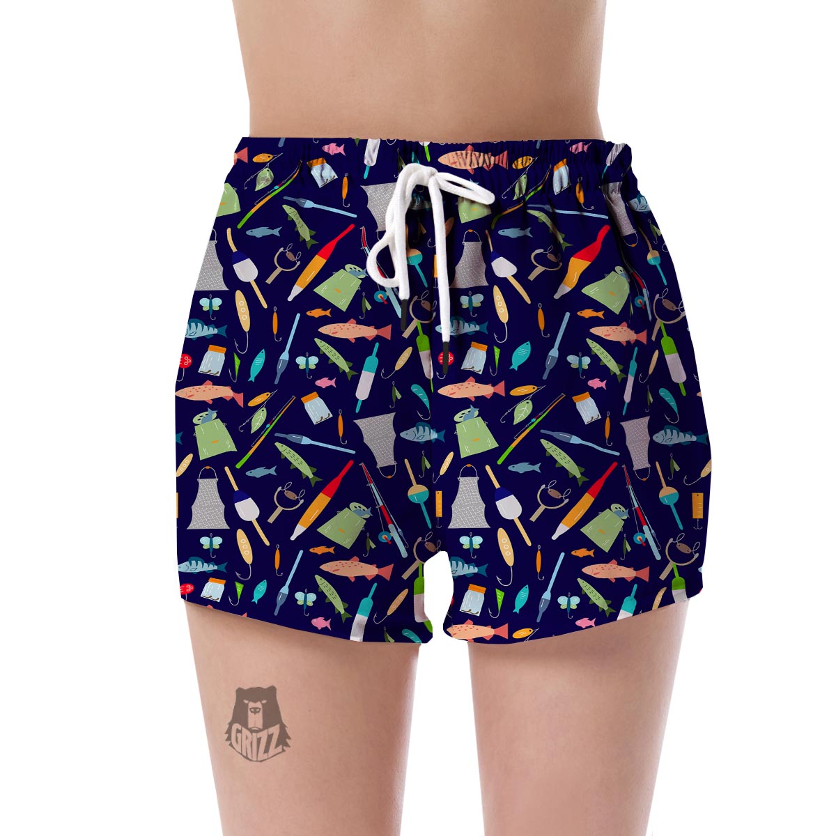 Bait Bass Fishing Print Pattern Women's Shorts-grizzshop