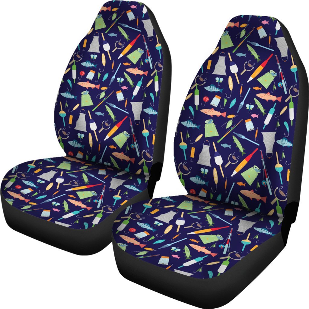 Bait Bass Fishing Print Pattern Universal Fit Car Seat Cover-grizzshop