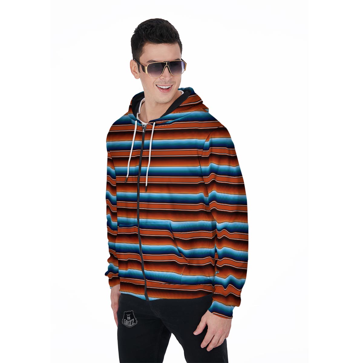 Baja Men's Zip Up Hoodie-grizzshop