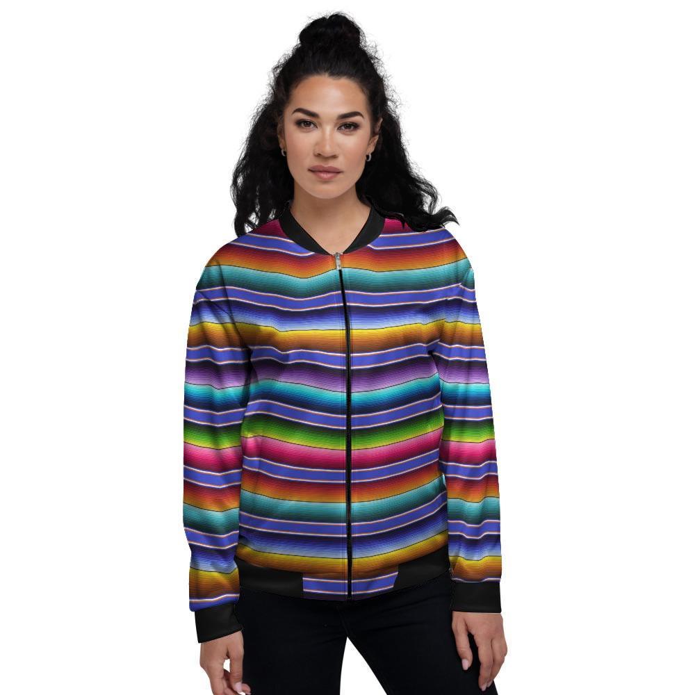 Baja Serape Mexican Women's Bomber Jacket-grizzshop