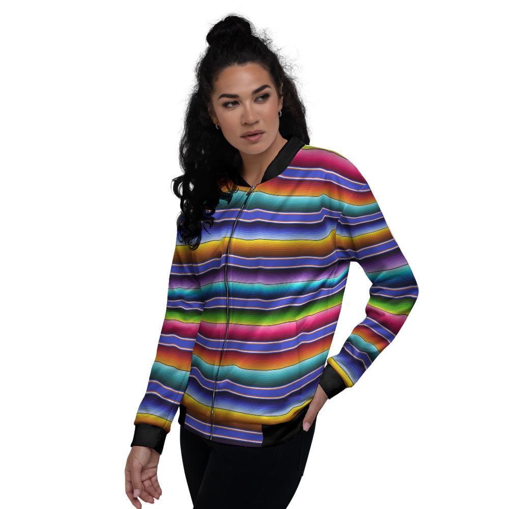 Baja Serape Mexican Women's Bomber Jacket-grizzshop