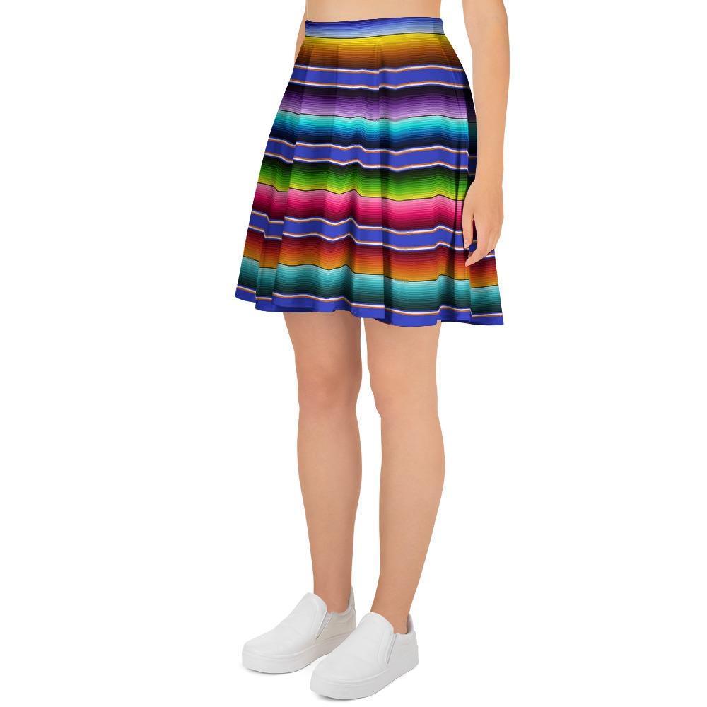 Baja Serape Mexican Women's Skirt-grizzshop