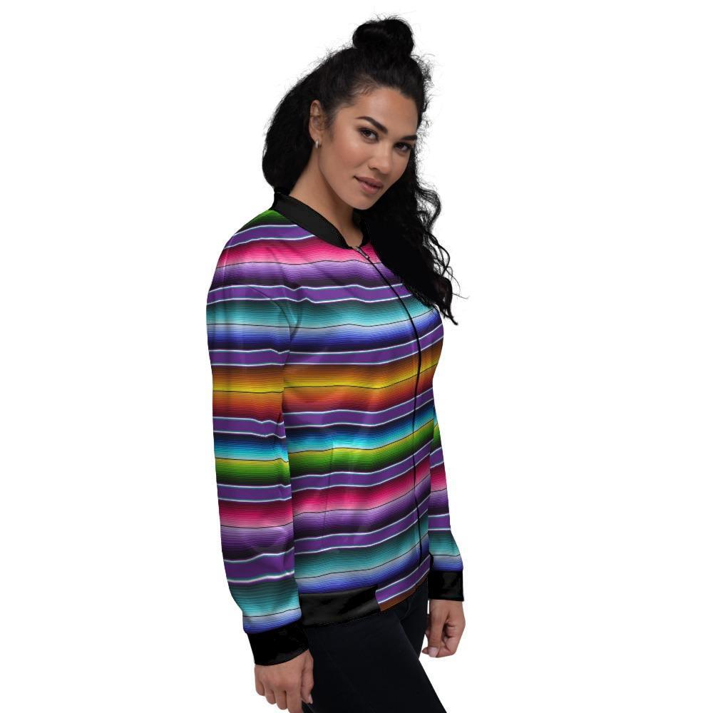 Baja Serape Print Women's Bomber Jacket-grizzshop