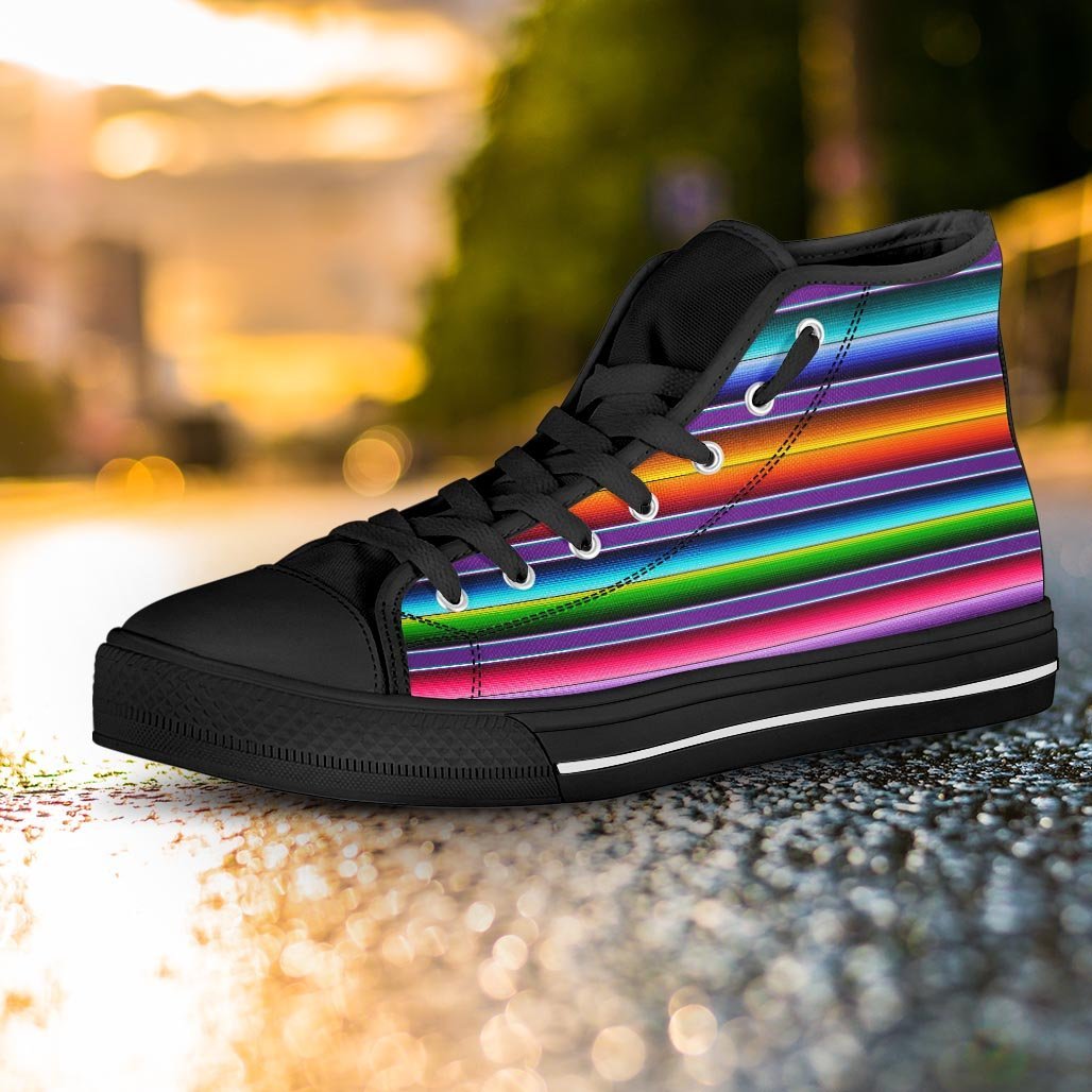 Baja Serape Print Women's High Top Shoes-grizzshop