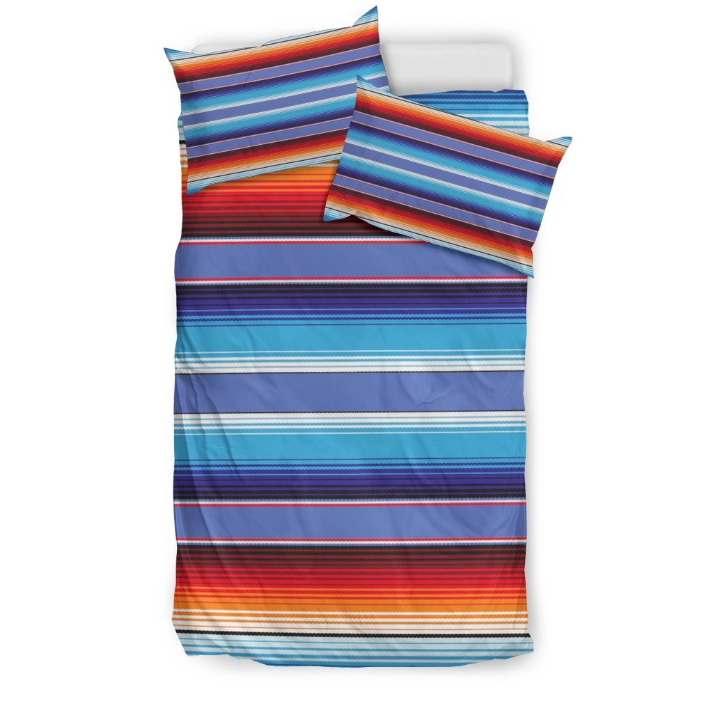 Baja Mexican Blanket Serape Pattern Print Duvet Cover Bedding Set-grizzshop