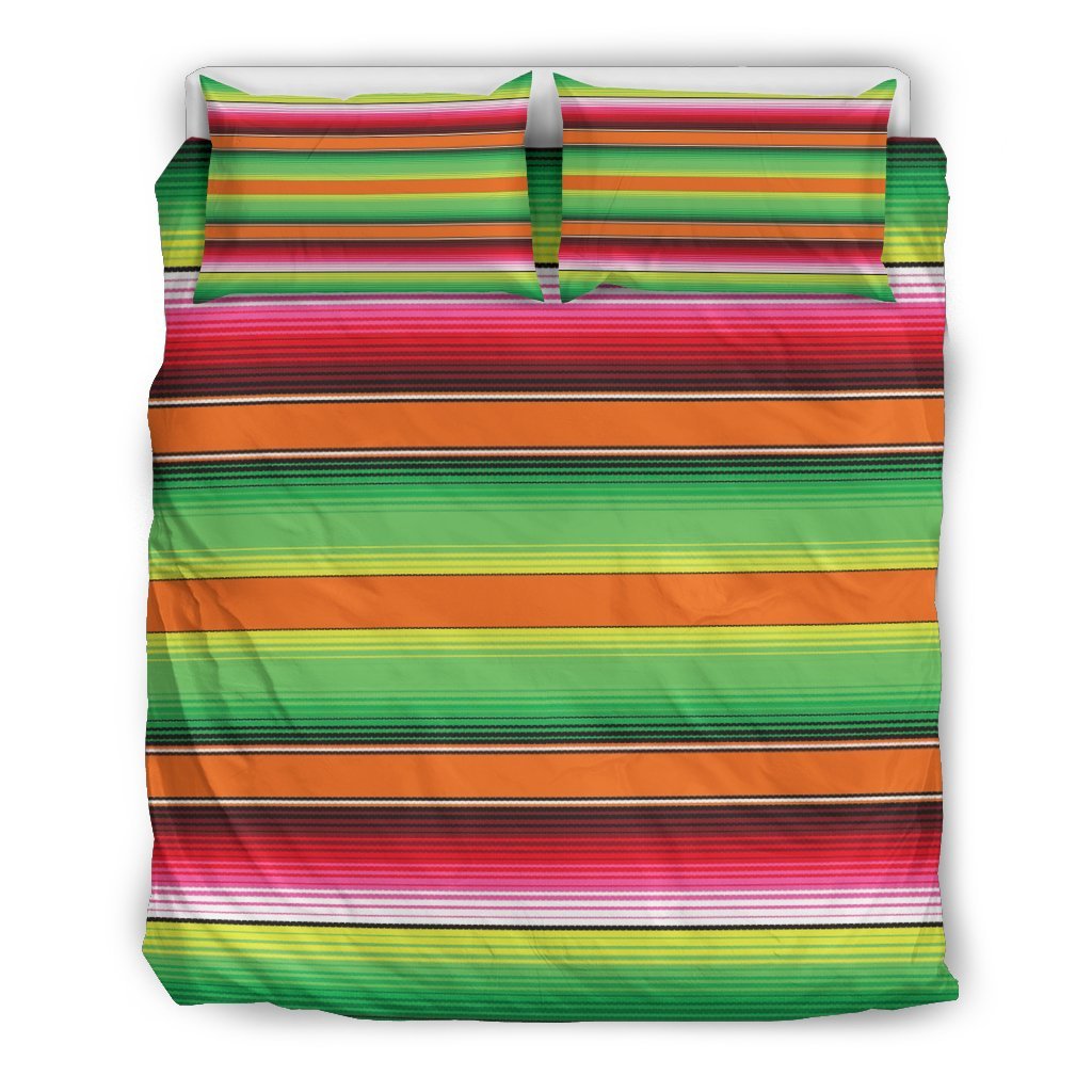 Baja Serape Mexican Blanket Pattern Print Duvet Cover Bedding Set-grizzshop