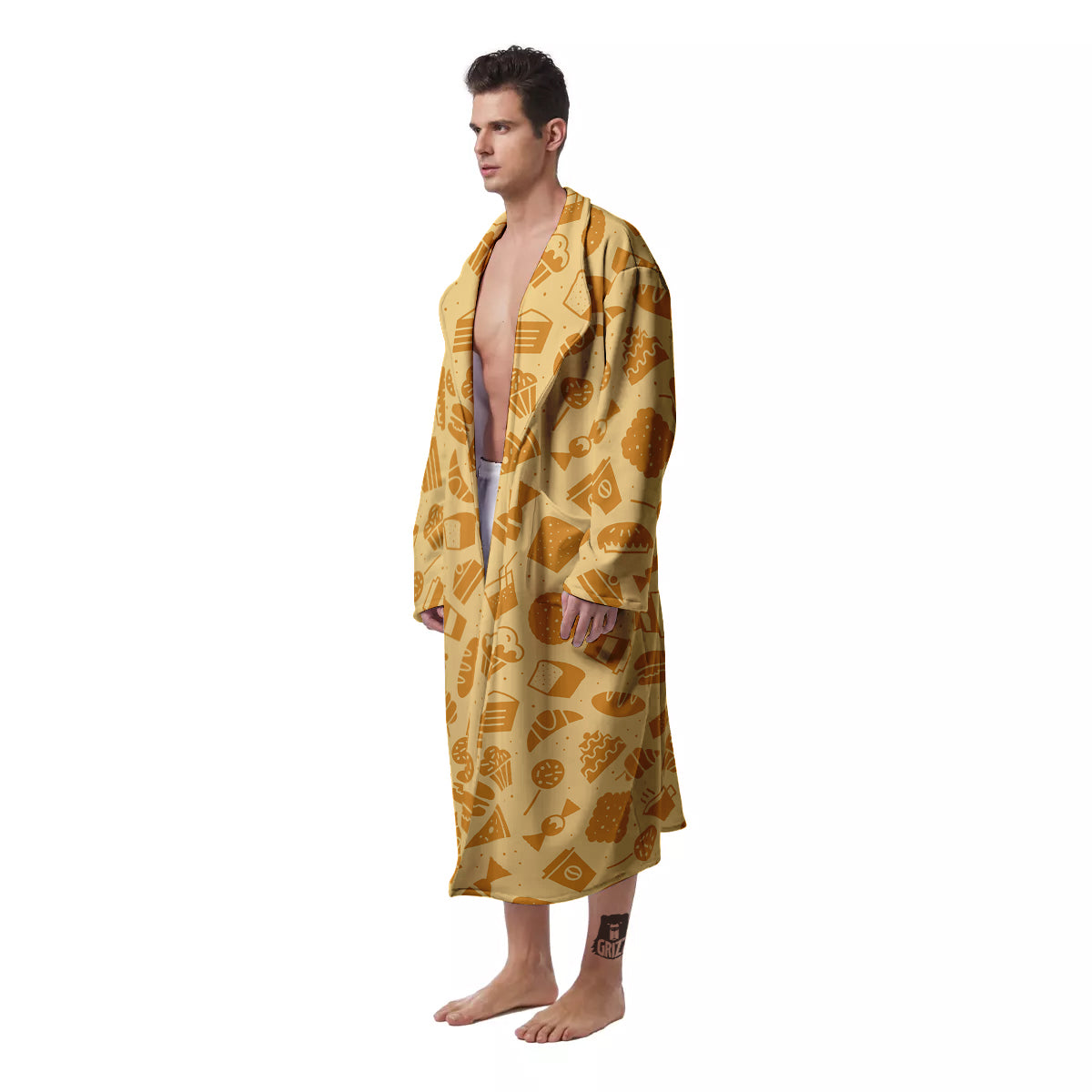 Bakery And Dessert Print Pattern Men's Robe-grizzshop