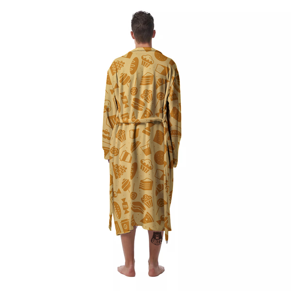 Bakery And Dessert Print Pattern Men's Robe-grizzshop