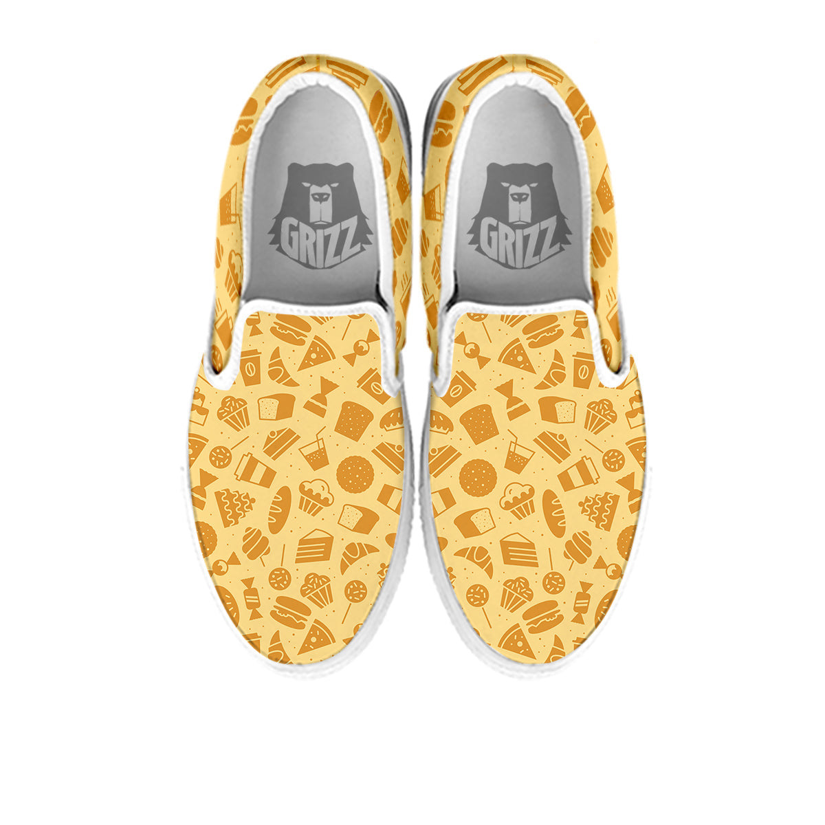 Bakery And Dessert Print Pattern White Slip On Shoes-grizzshop