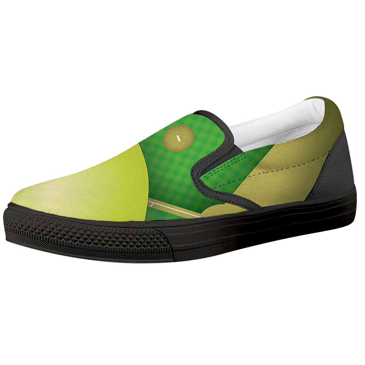 Ball And Softball Field Print Black Slip On Shoes-grizzshop