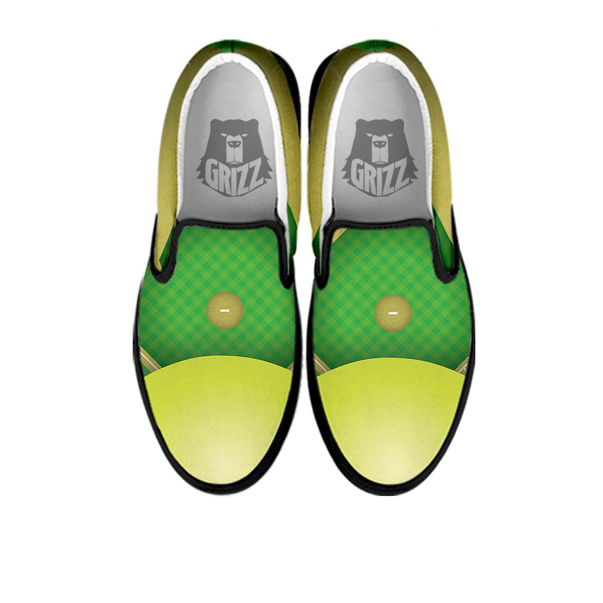 Ball And Softball Field Print Black Slip On Shoes-grizzshop
