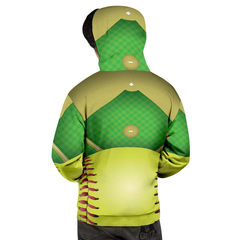 Ball And Softball Field Print Men's Hoodie-grizzshop