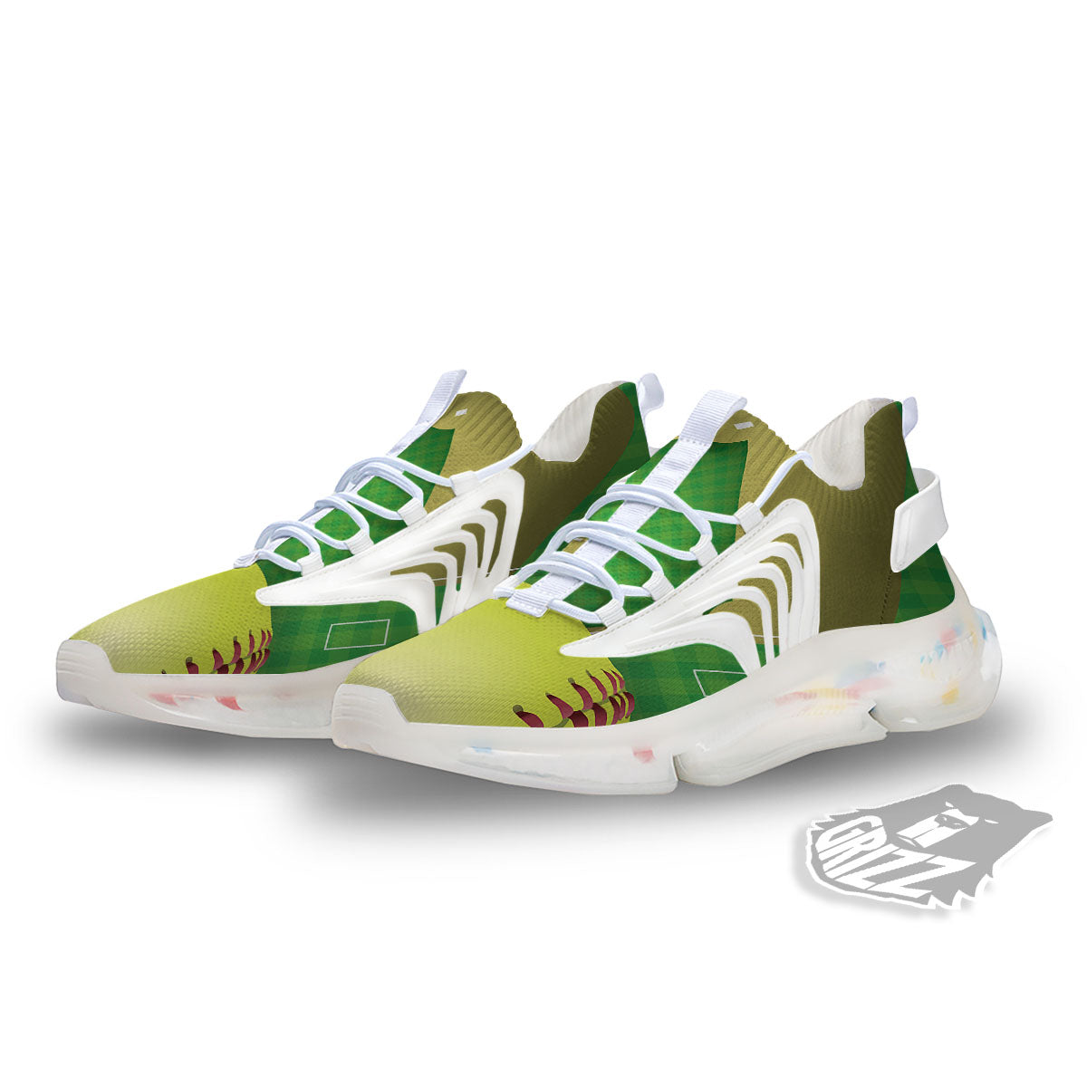 Ball And Softball Field Print White Gym Shoes-grizzshop