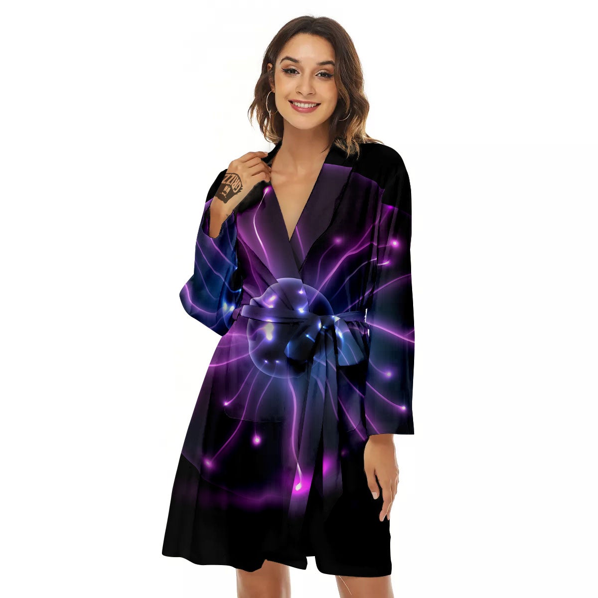 Ball Plasma Print Women's Robe-grizzshop