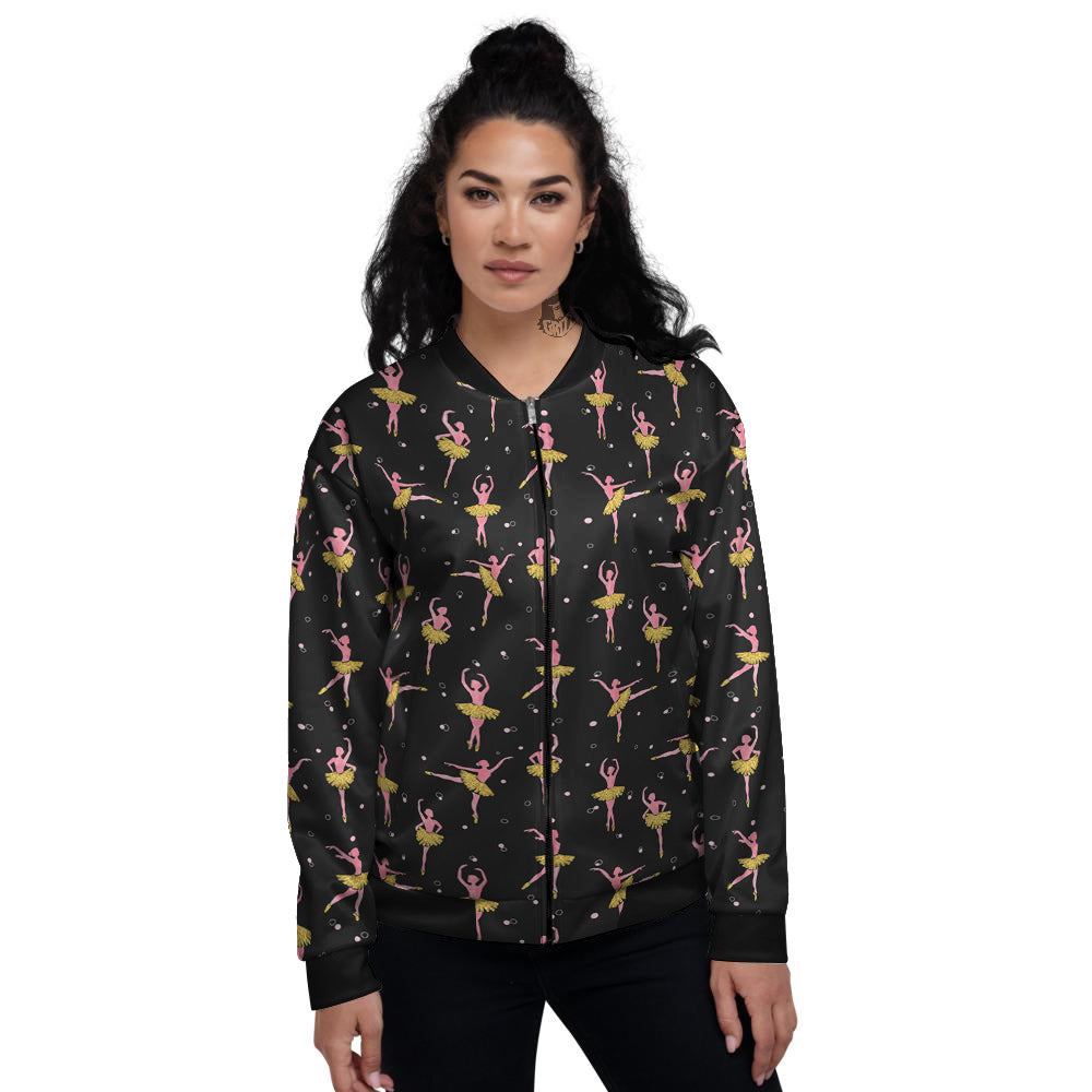 Ballet Dancing Print Pattern Women's Bomber Jacket-grizzshop