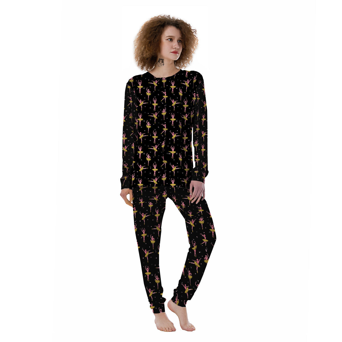 Ballet Dancing Print Pattern Women's Pajamas-grizzshop
