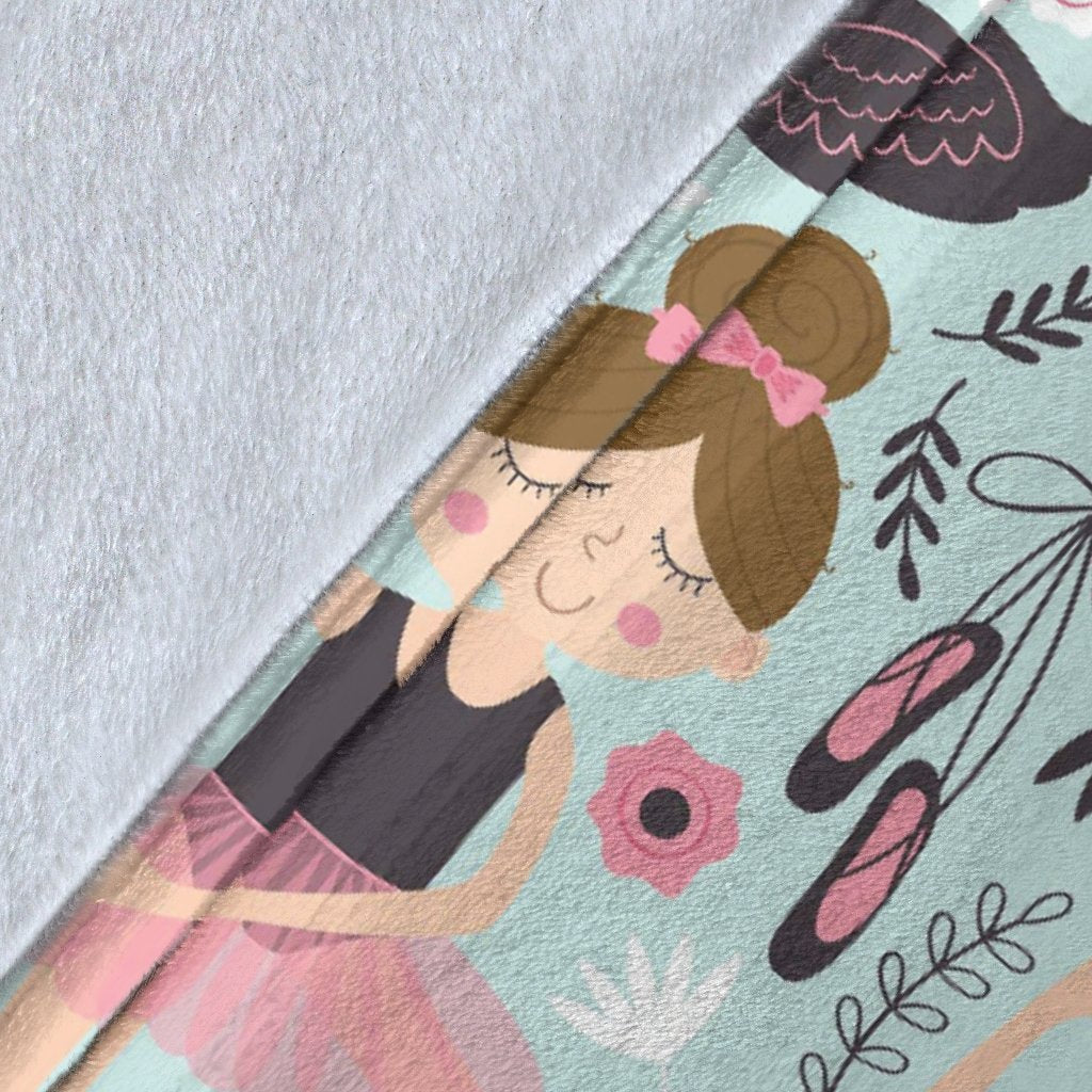 Ballet Girl Pattern Print Blanket-grizzshop