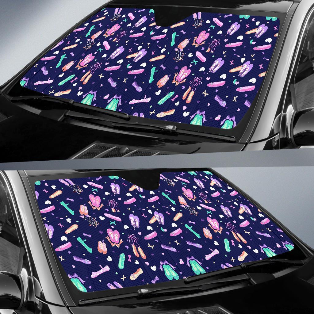 Ballet Pattern Print Car Sun Shade-grizzshop