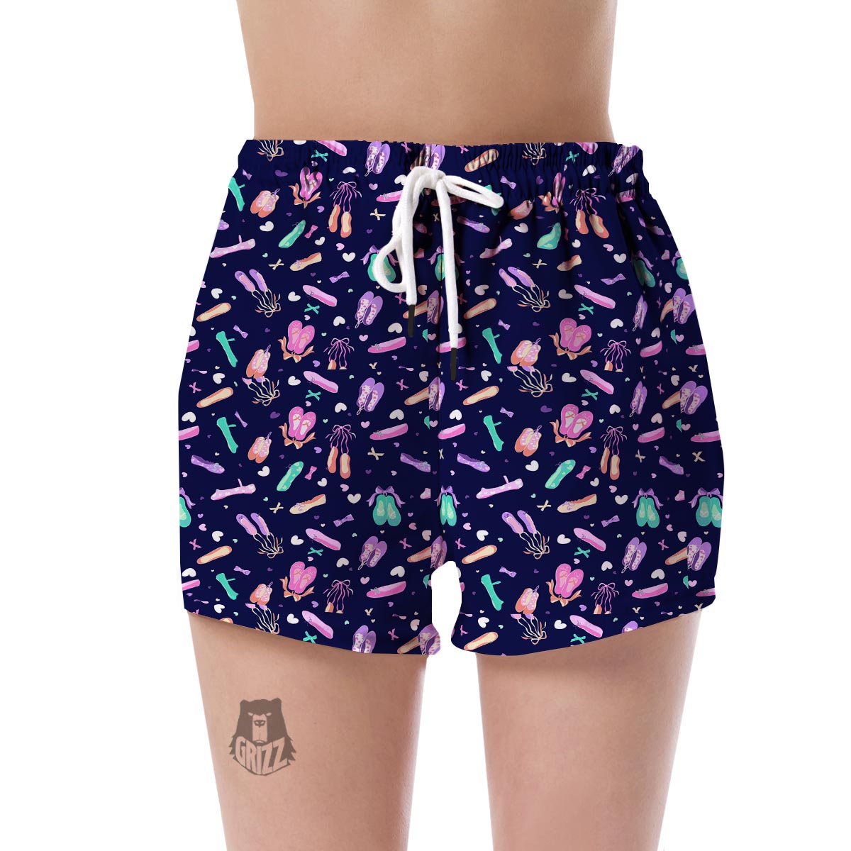 Ballet Pattern Print Women's Shorts-grizzshop